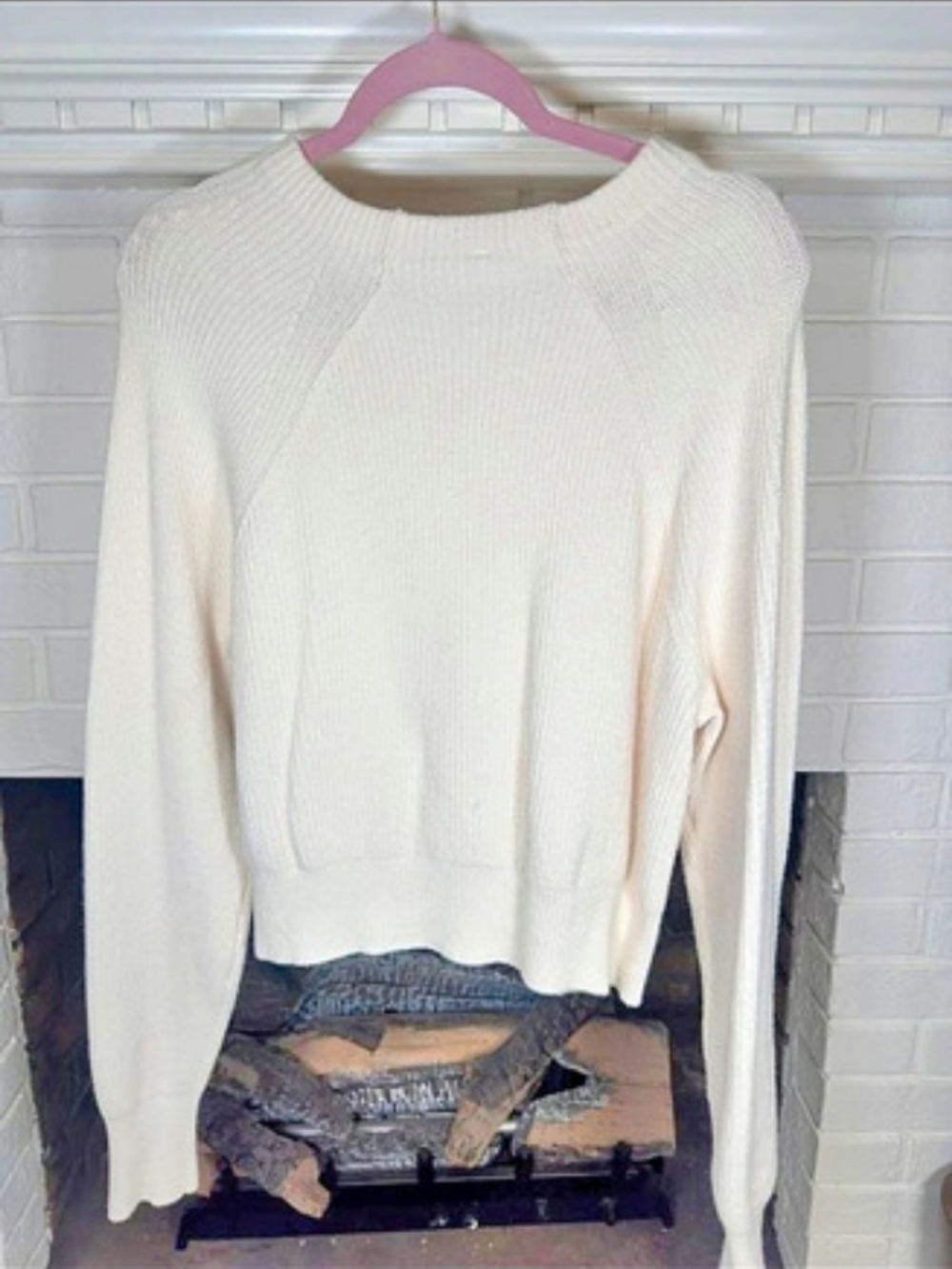 Free People We The Free As If Crew Neck Pullover White Knit Sweater